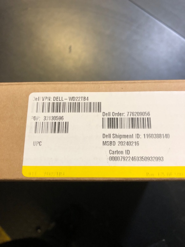 Photo 1 of Dell Thunderbolt 4 Dock WD22TB4 - Modular Docking Station With Future-Ready Design, ZoomSpeed HDMI & DisplayPort Cables, Ethernet Cable - Bundle