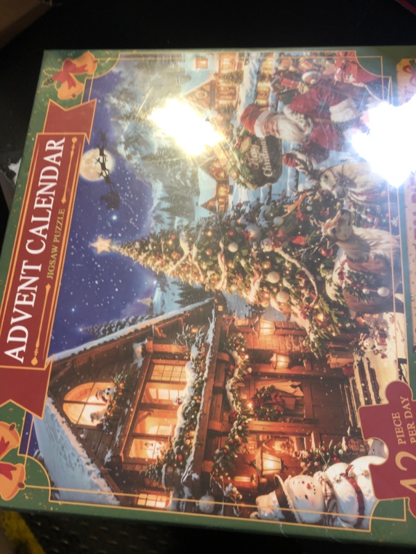 Photo 1 of Advent Calendar 2024 Christmas Jigsaw Puzzles,1008 Pieces Advent Calendars Countdown for Adults Teens,24 Days Holiday Puzzle to Christmas Decorations Gifts with Puzzle Saver