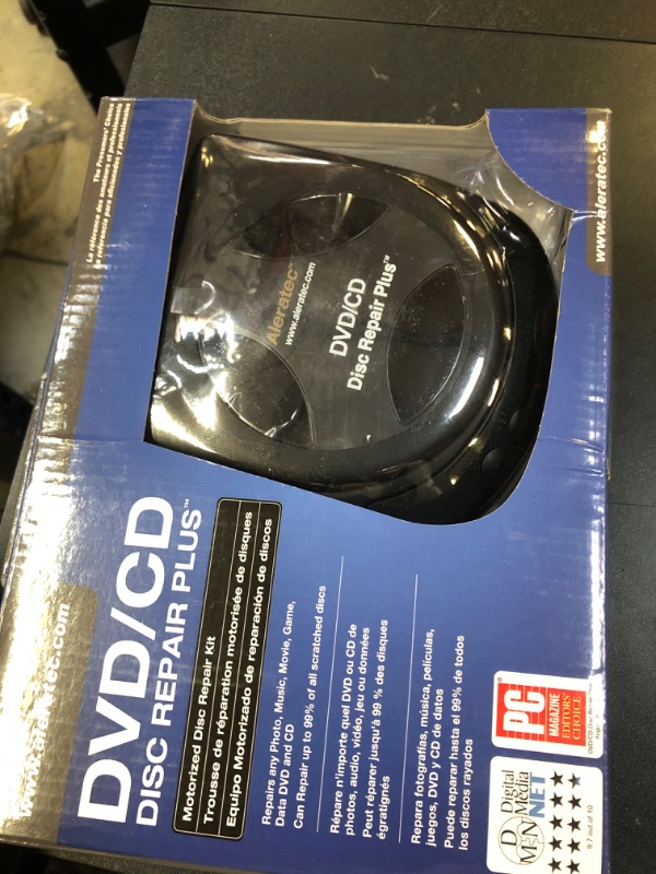 Photo 1 of Aleratec Motorized DVD CD Cleaner Disc Repair System - Scratch Remover and Cleaner for CD Player Discs - Includes Solution - Portable Disc Cleaner for Restoring CDs, DVDs, and More