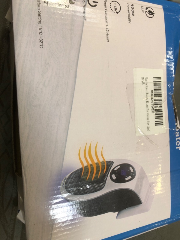 Photo 1 of Plug in Heater 500W: 2025 New Upgraded Space Heaters with Adjustable Thermostat Timer and Led Display, Quiet Portable Heaters for Indoor Use, 180° Rotatable Small Quiet Electric Heater - 2 Pieces