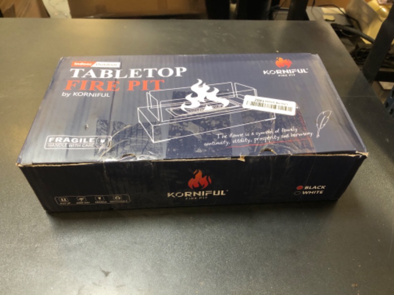 Photo 1 of KORNIFUL Tabletop Fire Pit - Safer Stainless Steel Small Table Fireplace with Cobblestone for Dinner Parties, Smores Maker - Indoor/Outdoor Portable Mini Table Top Firepit - Housewarming Gift