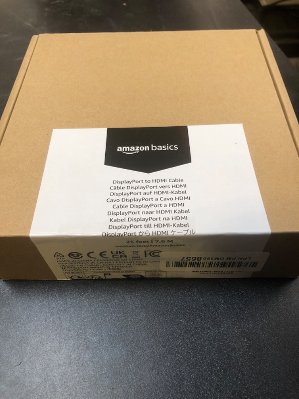 Photo 1 of Amazon Basics DisplayPort to HDMI Display Cable, Uni-Directional, 1920x1200, 1080p, Gold-Plated Plugs, 25 Foot, Black