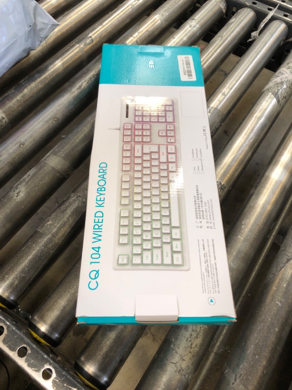 Photo 1 of HUO JI Gaming Keyboard USB Wired with Rainbow LED Backlit, Floating Keys, Mechanical Feeling, Spill Resistant, Ergonomic for Xbox, PS Series, Desktop, Computer, PC, Purple Blue