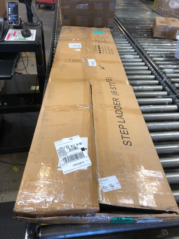 Photo 1 of SOLADDER 6 Step Ladder for 12 Feet High Ceiling, Folding Step Stool with Handgrip & Anti-Slip Wide Pedal, Portable Lightweight Aluminum Stepladder for Kitchen, Home (300 lbs Capacity) - Black