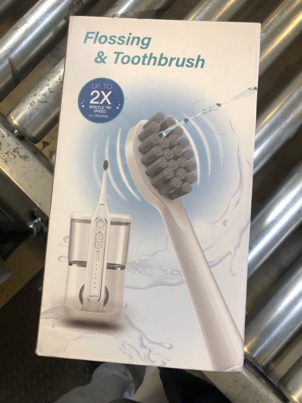 Photo 1 of AGPTEK 2 in 1 Electric Toothbrush and Water Flosser, Toothbrush Flosser Combo for Teeth&Gums&Braces, 2 Charging Ways, Adjustable Modes,Portable Rechargeable Dental Flossing for Home and Travel