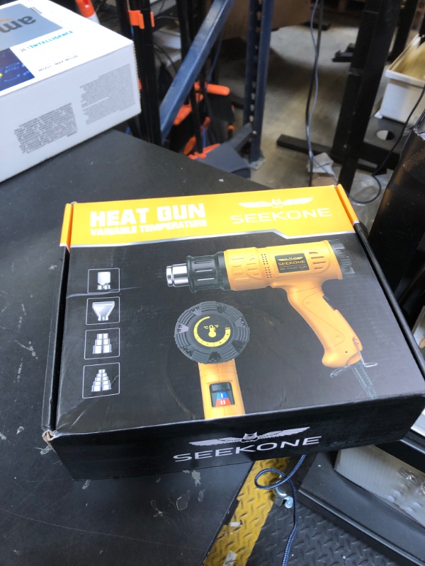 Photo 1 of SEEKONE Heat Gun 1800W 122?-1202??50?- 650??Fast Heating Heavy Duty Hot Air Gun Kit Variable Temperature Control Overheat Protection with 4 Nozzles for Crafts, Shrinking PVC, Stripping Paint(5.2FT)