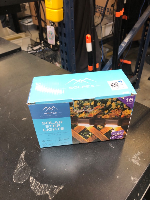 Photo 1 of SOLPEX Solar Deck Lights Outdoor 16 Pack, Solar Step Lights Waterproof Led Solar lights for Outdoor Stairs, Step , Fence, Yard, Patio, and Pathway(Warm White)