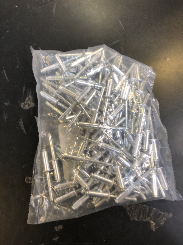 Photo 1 of 100pcs 1/4" x 3/4" Aluminum Blind Rivets, Silver, 6.4x 19mm Pop Rivets