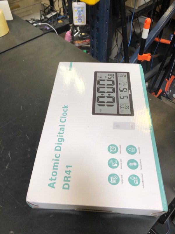 Photo 1 of Atomic Clock DOVEET-Digital Wall Clock Never Needs Setting/ Easy to Read/Easy Set Up/Indoor Outdoor Temperature-Wireless Outdoor Sensor Battery Powered(4.5" Numbers)