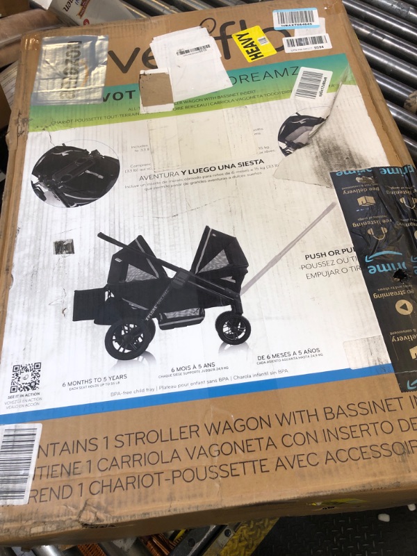 Photo 2 of Evenflo Pivot Xplore Dreamz All-Terrain Stroller Wagon with Bassinet Insert (Jetsetter Black)