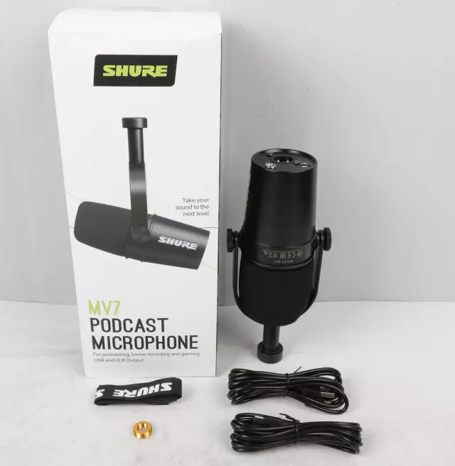 Photo 1 of Shure MV7 Cardioid Dynamic Vocal / Broadcast Microphone USB & XLR Outputs