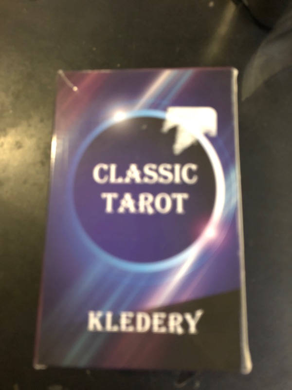 Photo 1 of KLEDERY Tarot Cards for Beginners, Classic Tarot Cards with Meanings on Them, Durable Tarot Cards with Guide Book for Beginners (Black)