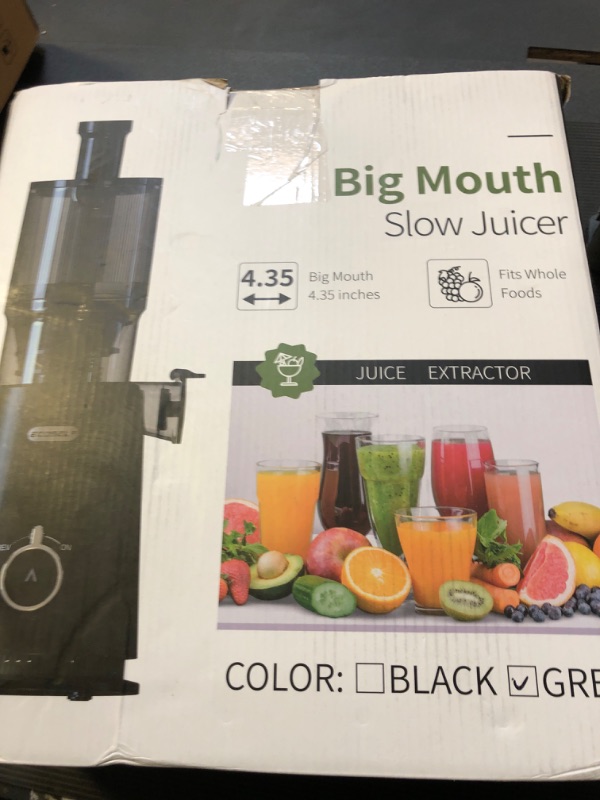 Photo 2 of Cold Press Juicer, ECOSELF Juicer Machines with 4.35" Large Feed Chute Fit Whole Fruits & Vegetables, Self Feeding for Juice Extractor Machine, Masticating Juicer, Easy to Clean, High Juice Yield