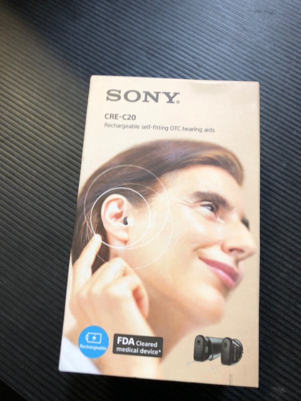 Photo 2 of Sony CRE-C20 Self-Fitting OTC Hearing Aids for Mild to Moderate Hearing Loss, Prescription-Grade Sound Quality, Compact Virtually Invisible Design, Customizable App, and Rechargeable Battery