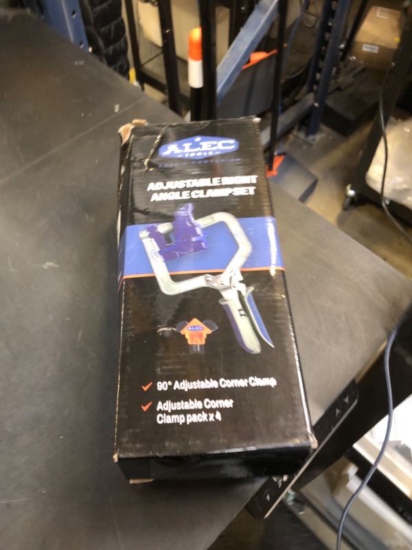 Photo 1 of Alec Tools Corner Clamps for Woodworking - Adjustable Right Angle Corner Clamp with 4 Plastic Clips - Aluminum Alloy, Rubberized Handle, Non-Slip Grip - Essential Tools for Wood Cabinetry & Carpentry