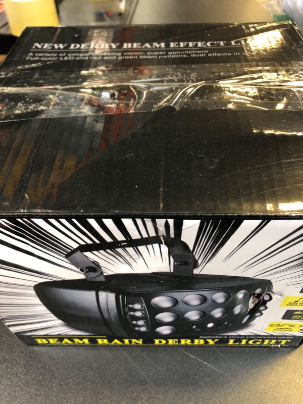 Photo 1 of DJ Light Party Light, Olaalite Stage Light 4-in-1 with RGBW Derby Beam, Led Strobe, Red Green Starry and Marquee Effect Light, Perfect for Wedding Bar Club Disco Party Festival Stage & DJ Lighting