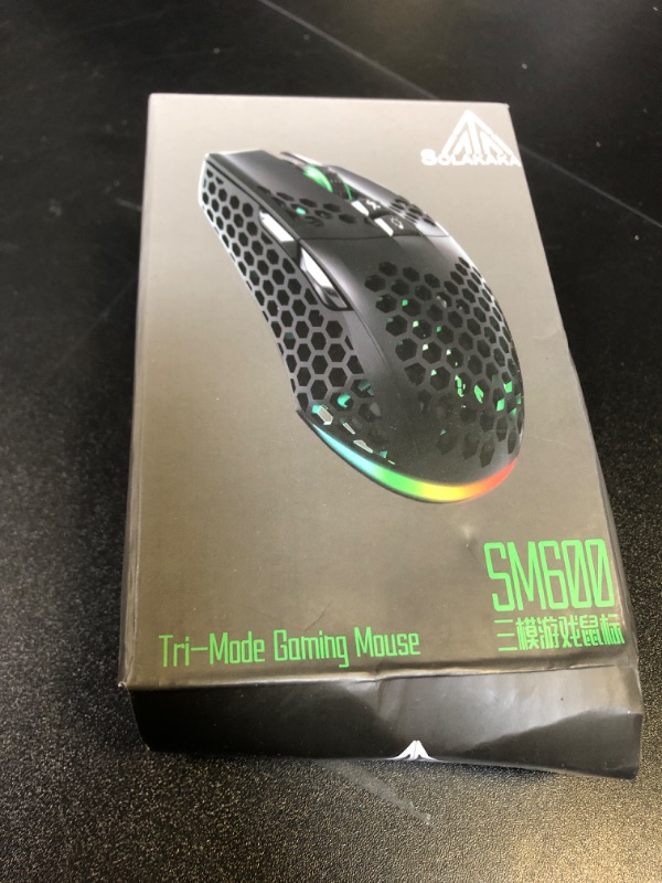 Photo 1 of SOLAKAKA SM600 White Wireless Gaming Mouse,8000 DPI Tri-Modes BT5.1/Type-C Wired/2.4G Wireless Mouse with 2 Side Buttons, Programmable Macro Gamer Mouse with RGB Light for Laptop/PC/Mac