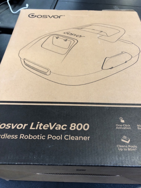 Photo 1 of Gosvor Cordless Robotic Pool Cleaner, Lasts 90 Min, Automatic Vacuum for Above-Ground Pools up to 860 Sq.ft, Portable, Self-Parking, Orange