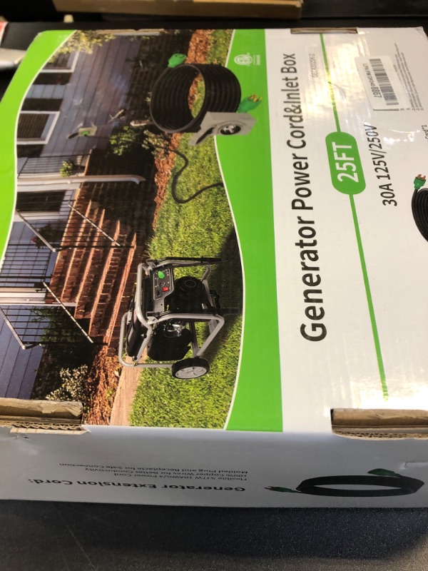 Photo 1 of RVINGPRO 30 Amp Generator Cord 25FT and Power Inlet Box, Pre-Drilled 30 Amp Generator Inlet Box with Cord, NEMA L14-30P to L14-30R Generator Cord Waterproof Combo Kit, ETL Listed