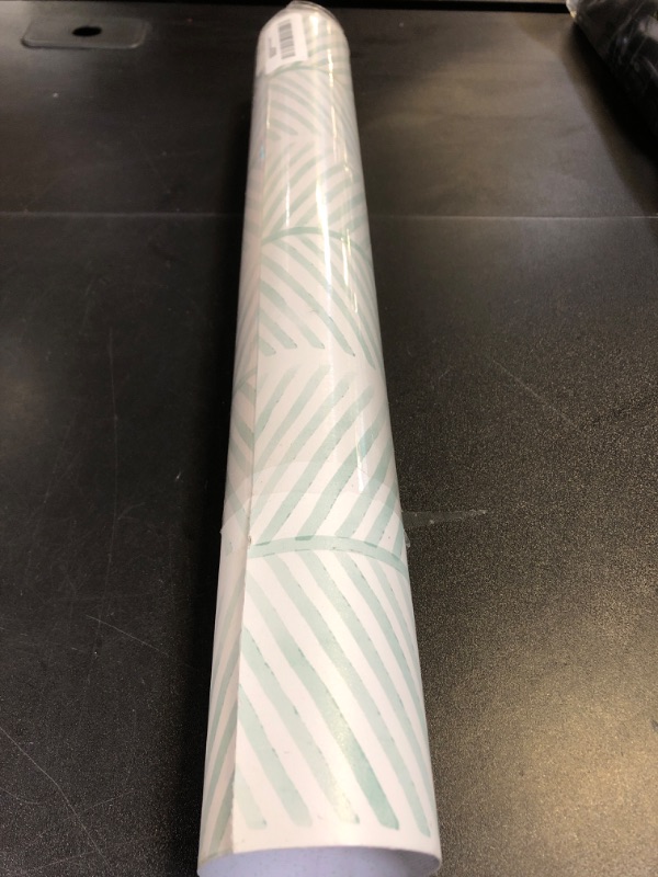 Photo 1 of MelunMer Modern Peel and Stick Wallpaper Boho Contact Paper for Cabinets/Drawers 393In W 17.3In L Self Adhesive Removable Wallpaper for Bedroom/Bathroom Waterproof Geometric Contact Paper Green/White