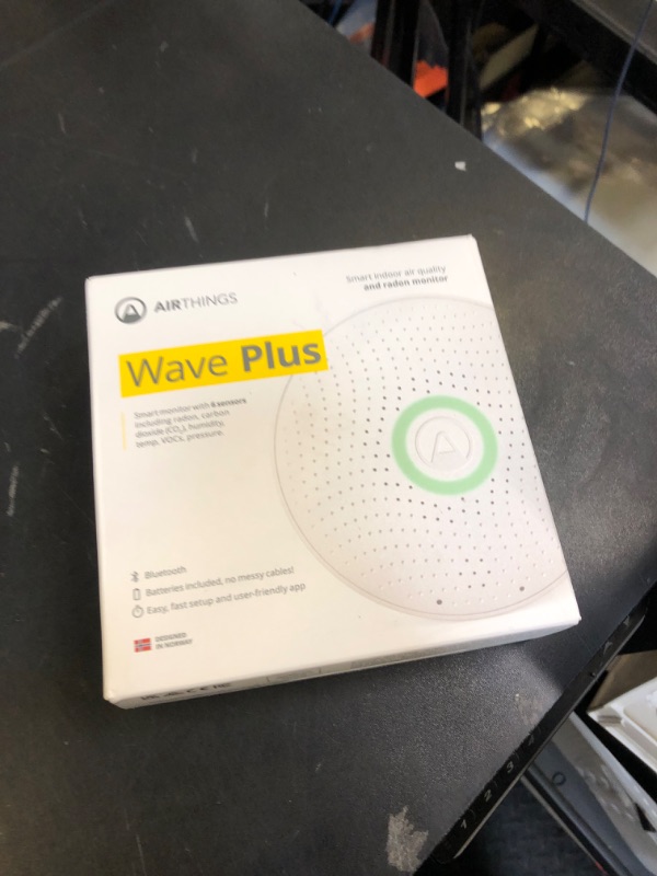 Photo 2 of Airthings 2930 Wave Plus - Radon & Air Quality Monitor, Battery Powered (CO2, VOC, Humidity, Temp, Pressure)