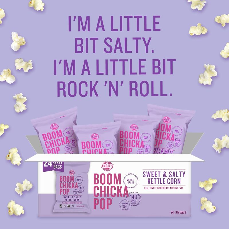 Photo 1 of Angie's BOOMCHICKAPOP Sweet & Salty Kettle Corn Popcorn, 1 oz. (Pack of 24)
