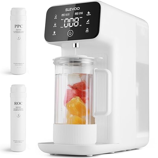 Photo 1 of Reverse Osmosis Water Filter Countertop, 5 Stage Ro Water Filtration System with Remineralization Glass Pitcher, 4:1 Pure to Drain, TDS Real-Time Displaying, 4L Capacity Tank for Home Office