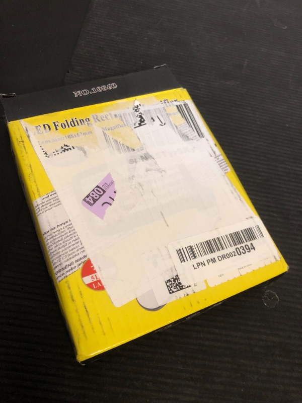 Photo 1 of Folding Handheld Magnifying Glass with Light, 3X Large Rectangle Reading Magnifier with Dimmable LED for Seniors with Macular Degeneration, Newspaper, Books, Small Print, Lighted for Low Visions Black