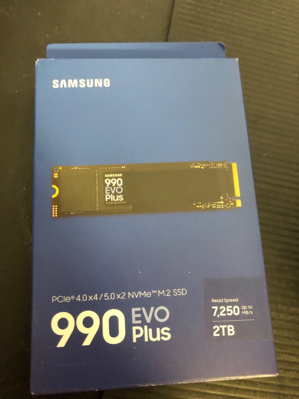 Photo 1 of SAMSUNG 990 EVO Plus SSD 2TB, PCIe Gen 4x4, Gen 5x2 M.2 2280, Speeds Up-to 7,250 MB/s, Upgrade Storage for PC/Laptops, HMB Technology and Intelligent Turbowrite 2.0, (MZ-V9S2T0B/AM)