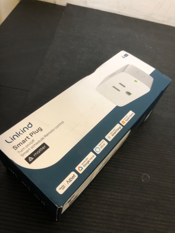Photo 1 of Linkind Matter Smart Plug, Work with Apple Home, Siri, Alexa, Google Home, SmartThings, Smart Outlet 15A/1800W Max, Smart Home Automation, APP Remote Control,Timer&Schedule, 2.4G Wi-Fi Only, 4 Pack