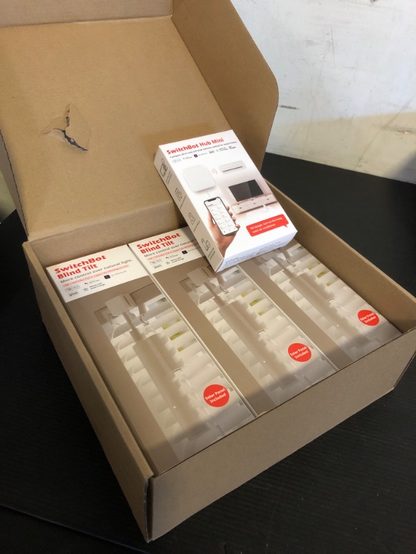 Photo 1 of SwitchBot Smart Electric Motorized Blinds Kit - 3Pack with 2.4G WiFi Remote Control, Solar Powered, Compatible with Alexa, Google Home and Siri, Light Sensing Control, Unlimited Group Control