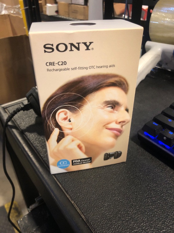 Photo 3 of Sony CRE-C20 Self-Fitting OTC Hearing Aids for Mild to Moderate Hearing Loss, Prescription-Grade Sound Quality, Compact Virtually Invisible Design, Customizable App, and Rechargeable Battery