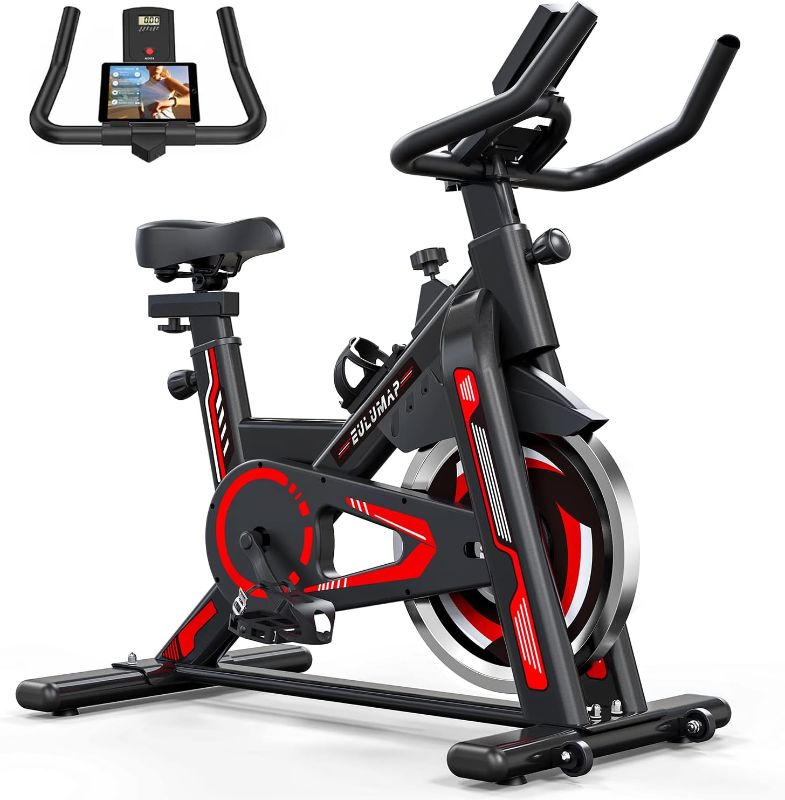 Photo 1 of Exercise Bike-Stationary Indoor Cycling Bikes For Home Gym with Ipad Mount &Comfortable Seat Cushion