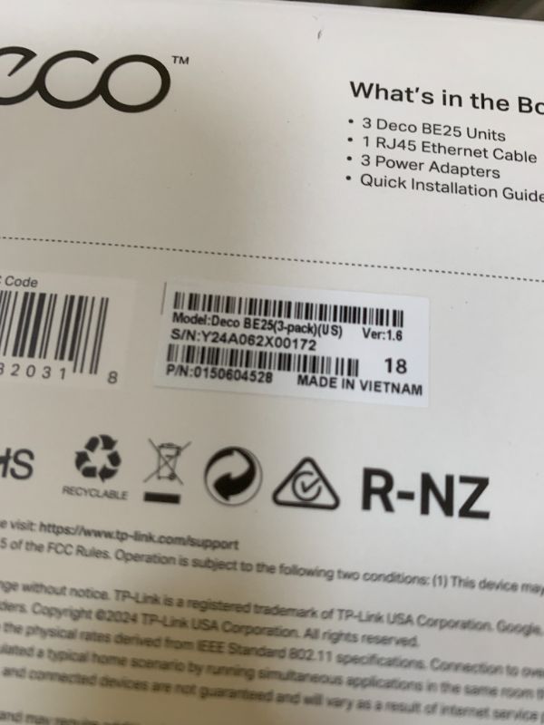 Photo 6 of TP-Link Dual-Band BE5000 WiFi 7 Mesh Wi-Fi System (Deco BE25) | 4-Stream 5 Gbps | 240 Mhz Channels | Covers up to 6,600 Sq.Ft | 2X 2.5G Ports Wired Backhaul | VPN,MLO, AI-Roaming, HomeShield (3-Pack)