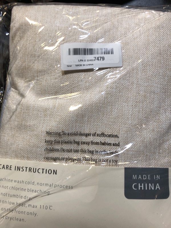 Photo 1 of 100% Blackout Shield Linen Blackout Curtains for Bedroom 84 Inches Long, Back Tab/Rod Pocket Living Room Drapes, Thermal Insulated Blackout Curtains 2 Panels Set, 50" W x 84" L, Cream