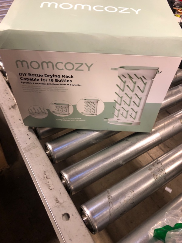 Photo 1 of Momcozy DIY Larger Bottle Drying Rack for 18 Bottles, Space Saving Countertop Vertical Rack with Brushes Holder, Detachable Travel Bottle Rack for Baby Accessories & Pump Parts