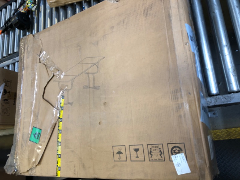 Photo 1 of GarveeHome Farmhouse Dining Table for 6 People, 70.8-Inch Rectangular Rustic Kitchen Wood, Dining Table Table with Heavy Duty Metal Legs for Dining Room