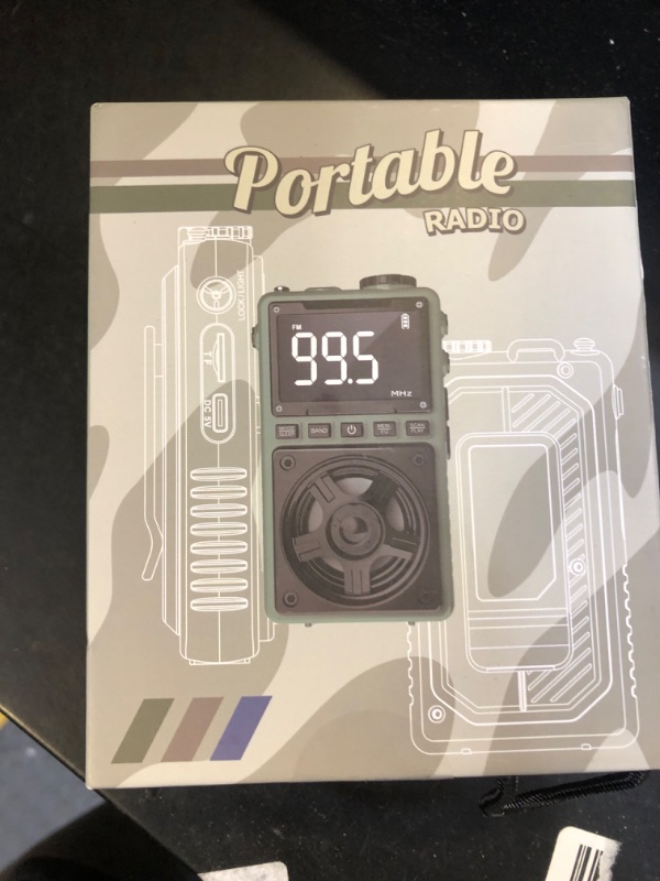 Photo 1 of Portable AM FM Shortwave Radio with Bluetooth 5.4,NOAA Weather Alert Radio,1250mAh Rechargeable Portable Pocket Radio with Best Reception,5W Big Speaker, Digital Tuner and Earphone,SD Card Playing