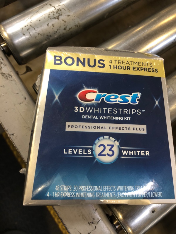Photo 1 of Crest 3D Whitestrips Professional Effects Plus, 3D White, Teeth Whitening Strip Kit, 48 Strips (24 Count Pack), Crest Teeth Whitening Strips, Teeth Whitening Kit