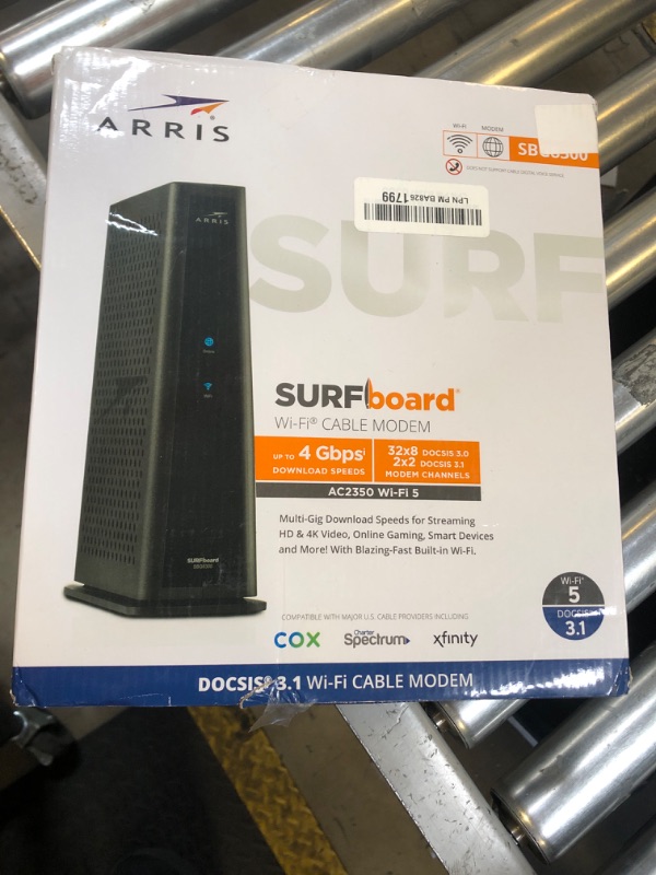 Photo 1 of ARRIS (SBG8300) - Cable Modem Router Combo - Fast DOCSIS 3.1 Gigabit & AC2350 WiFi ,Comcast Xfinity, Cox, Spectrum & more, 1 Gbps Max Internet Speeds , 4 OFDM Channels