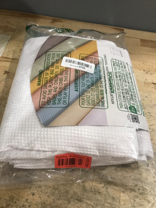 Photo 1 of AmazerBath White Shower Curtain Fabric, Waffle Shower Curtains for Bathroom, Cloth Shower Curtain Heavy Duty, Thick Bathroom Shower Curtains Hotel Quality, Premium Polyester, 72x72 Inches