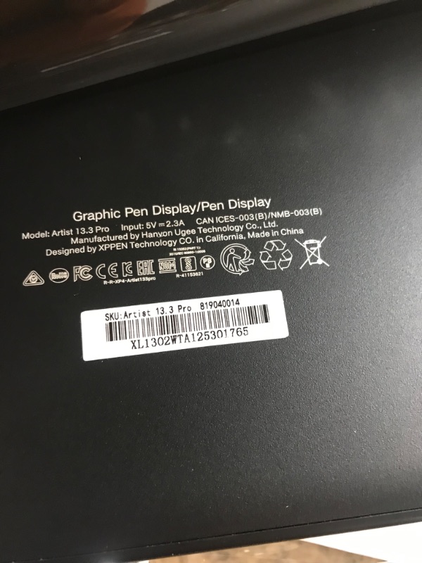 Photo 1 of XPPen Drawing Tablet with Screen Full-Laminated Graphics Drawing Monitor Artist13.3 Pro Graphics Tablet with Adjustable Stand and 8 Shortcut Keys (8192 Levels Pen Pressure, 123% sRGB)