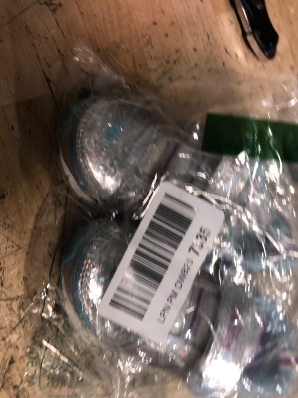 Photo 1 of (USED/FAIR) (SIZE 7) Disney Frozen Shoes for Girls - Princess Anna and Elsa Shoes - Toddler Light up Sneakers Character Lightweight Tennis Breathable Athletic LED Running Shoes - Silver (Size 7 Toddler)
