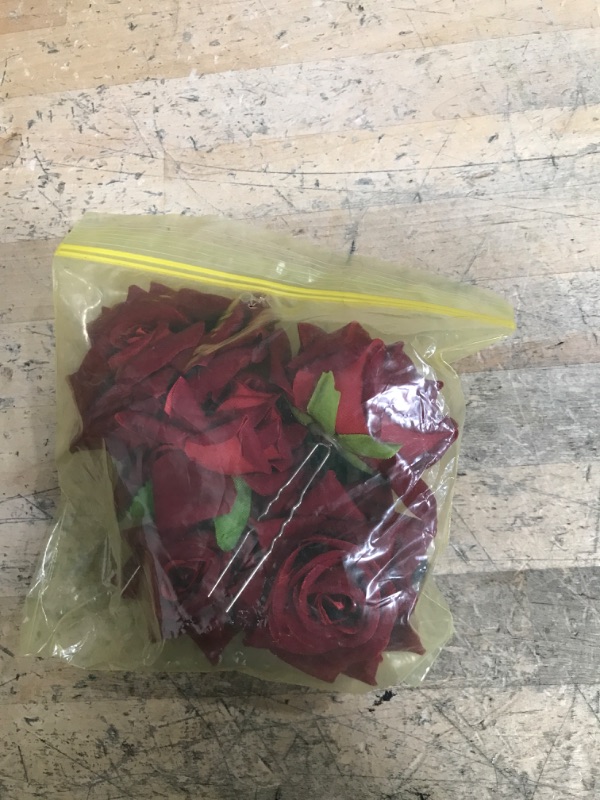 Photo 1 of 4 Pieces Rose Flower Hair Clip Big Rose Brooch Floral Clips Mexican Flower Hair Accessories for Woman Flamenco Dancer Bridal Party Wedding