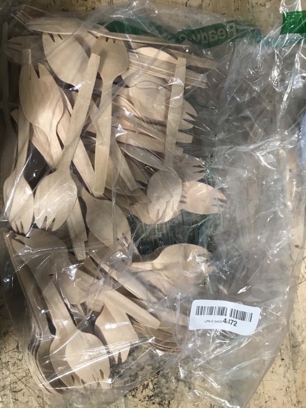 Photo 1 of 5.5" Disposable Wooden Sporks/Natural Wooden Utensils- Pack of 100ct
