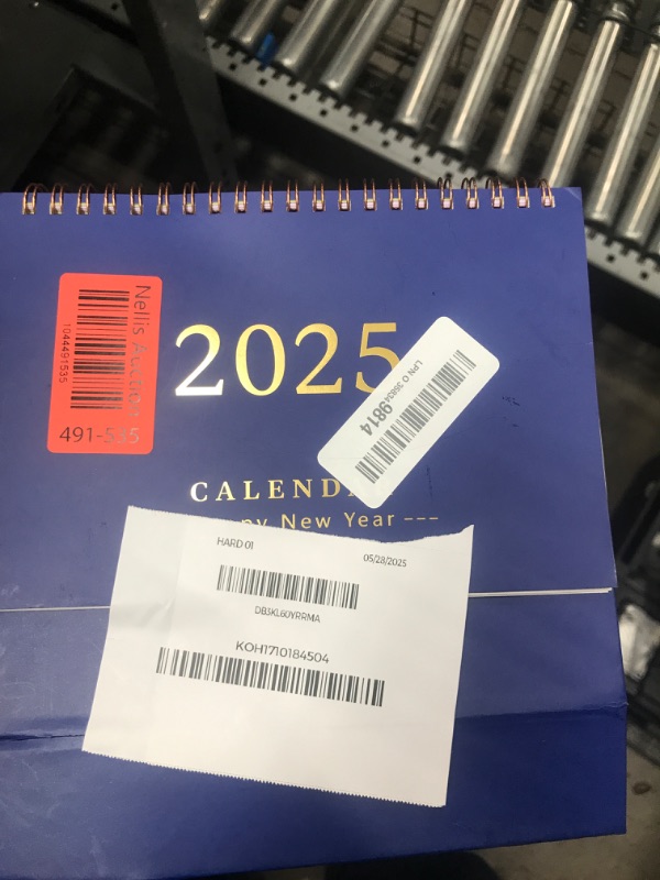 Photo 1 of 2025 Small Desk Calendar, Standing Flip Desk Calendar from JAN 2025 to DEC 2025, Twin-Wire Binding Monthly Desktop Calendar for Home Office School 7.48" x 6.3" (Blue)