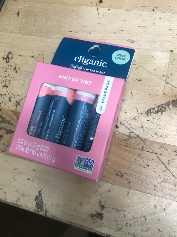 Photo 1 of Cliganic Tinted Lip Balm - Non-GMO, 4 Colors - Enriched with Vitamin E, Cruelty Free (Packaging May Vary)