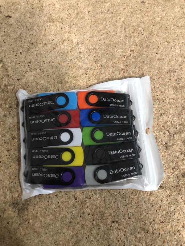 Photo 1 of 10 Pack DataOcean 16GB USB 2.0 Flash Drive Memory Stick Thumb Drives (10 Colors)