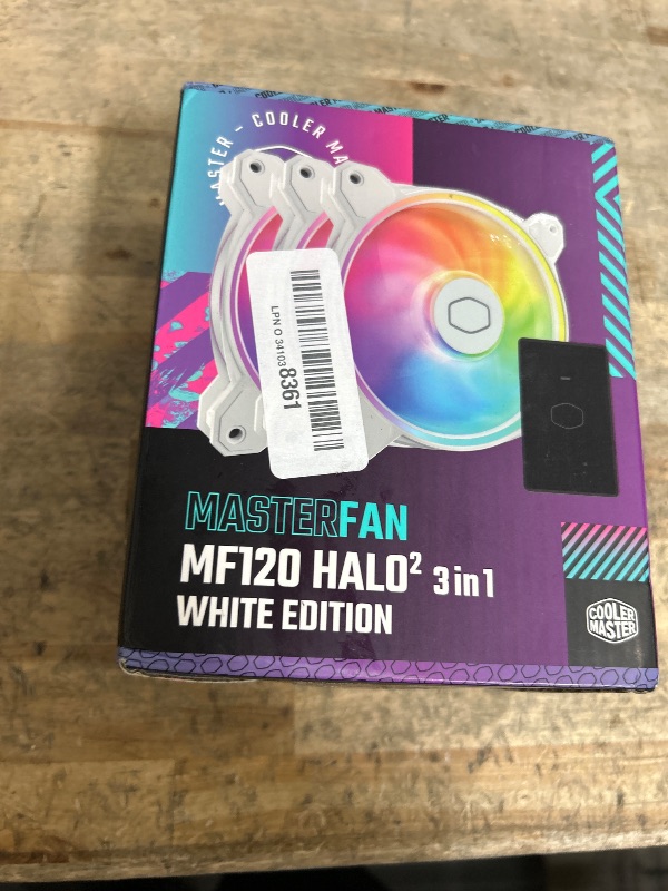Photo 1 of *BLACK FANS NOT RGB* Cooler Master MF120 Halo² White 3in1 PC Case|Liquid Cooler|Air Cooler Fan, 120mm Fan, Dual-Loop aRGB Rings, Dynamic PWM 2,050 RPM, Air Balance Blades, aRGB Lighting, Hybrid Frame