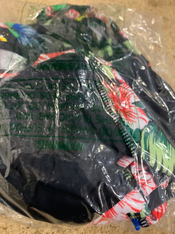 Photo 1 of ADUKIDE Girls Swimsuit Size 8-9T Kid Rash Guard Bathing Suit Short Sleeve Two Piece Swim Suit Black Hawaii Flowers Print Beachwear